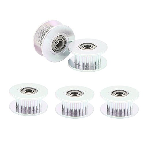 Anycubic Aluminium 3mm Bohrung 16 Tooth Idler Zahnriemenscheibe mit Doppelkugellager für 3D-Drucker GT2 Gürtel