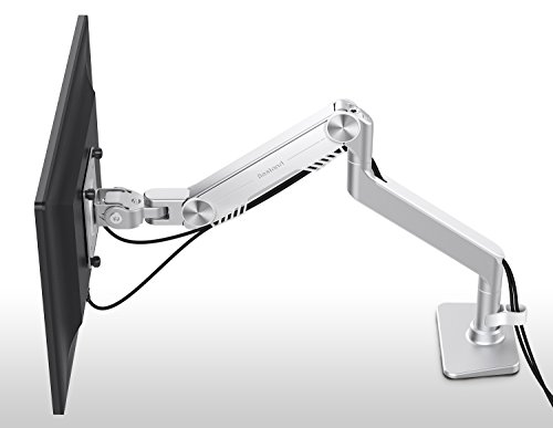 Schwenkbar Tischständer, Bestand® Neigbare Drehbare Aluminium Monitor & TV Halterung für 17“ – 32“ TV Bildschirm & PC Monitor, NUR kompatibel mit VESA-Lochabstand: 75 x 75 mm, 100 x 100 mm – Weiß - 4