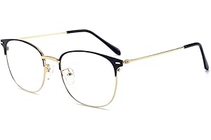 LNTICB® Blaulichtfilter Brille Blaulichtbrille Anti-Müdigkeit Computerbrille Gaming Schutzbrille UV Blaues Blockiert Metall Rahmen Unisex Vintage für Telefon Computer PC Gaming Fernsehen