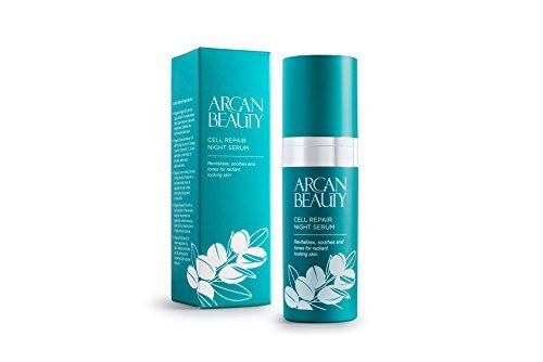 Argan Beauty Cell Repair Night Serum 30ml. Organic Argan Oil Revitalising, Soothing and Toning Skin Serum. Rich in vitamin E, B, C, omega 3 and 6, and palmitoleic acid.