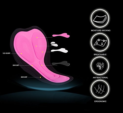 Baleaf Damen Fahrradhose Radlerhose Mit Coolmax 3D Sitzpolster 3/4 Komfort Slim Fit UPF 50+ - 6