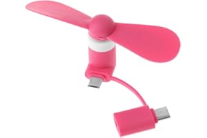 JTQYFI Travel Portable Cell Phone Mini Fan Type-C Micro USB C Cooling For Androids Phones Fans Mini Portable 2 In 1 Type-C Hanldheld Cooling Fan USB Fan Cell Phones Fans For Androids Micro USB
