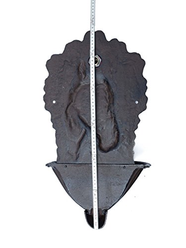 WASCHBECKEN WANDBRUNNEN GARTEN EISEN NOSTALGIE ANTIK STIL PFERD BRUNNEN BRAUN - 5