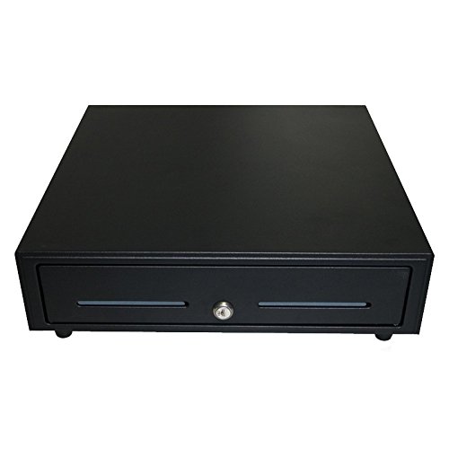 Phoenix Technologies - Cajón portamonedas eléctrico automático vertical para dinero en efectivo con cerradura 6 compartimentos de billetes y 8 de monedas negro 46x17cm