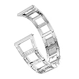 happy event Ersatz Metall Kristall Uhrenarmband Handgelenk Band für Samsung Galaxy Watch (46mm) (Silber)