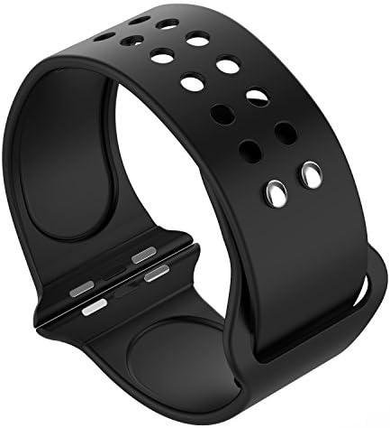 Beikel Replacement Band for Apple Watch 42mm Series 1 2 3 with Soft Silicone Sport Wrist Strap (Black)