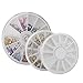 15pcs Nail Brushes, 12 Colors Nail Rhinestones, 30 Rolls 3D Nail Art Tape, A box of Gold / Silver Crystal Studs, A box of white pearls by SUMERSHA