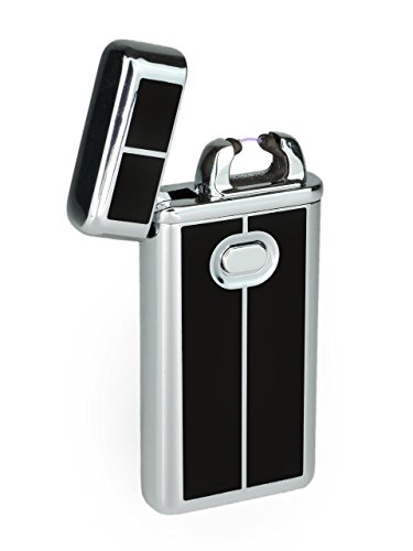 eFuego Elektronisches Sturmfestes Plasma Lichtbogen Feuerzeug mit USB Ladekabel für Zigaretten Kerzen und mehr