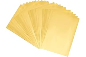 SUPERFINDINGS 50 Hojas de Papel Metalizado reactivo al tóner, 11,42 x 7,3 Pulgadas, Rectangular, Papel Metalizado para Transferencia, Dorado, para Impresora láser + laminadora, Manualidades DIY
