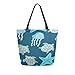Produktbild Ocean Jellyfish Sea Star Tragbare Große Doppelseitige Casual Leinwand Tragetaschen Handtasche Schulter Wiederverwendbare Einkaufstaschen Reisetasche Für Frauen Männer Lebensmittelgeschäft Reise
