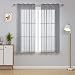 Produktbild Deconovo 2er Set Gardinen Transparent Ösenvorhang Voile Vorhang 138x140 cm Grau
