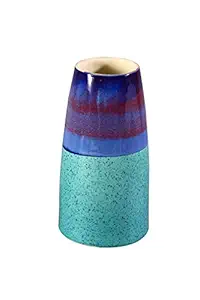 Caffeine Ceramic Handmade Turquoise Flower Vase (1 Pc)