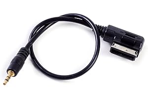 BERFEA Audio 3,5 mm AMI MDI MMI AUX adapter kablowy do podłączenia samochodu do telefonu (100 cm)