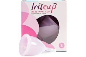 IRISCUP MENSTRUAL CUP Irisana - Copa Menstrual - Talla S - Rosa - 8,5 x 4,5 x 9,5 cm - Silicona Quirúrgica - Compatible con DIU - Ecológica y Biocompatible - Modelo Iriscup