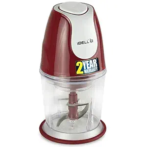 iBELL VC510SG Electric Vegetable & Fruits Cutter/Chopper, Twin Blade, Maroon - 200 Watts