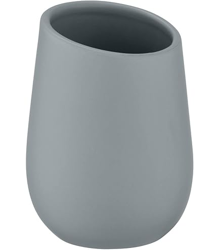 Wenko 23694100 Bicchiere Da Denti, Ceramica, Bianco, 8,5 X 12 X