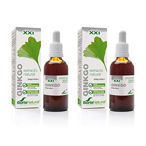 Soria Natural - EXTRACTO DE GINKGO BILOBA S. XXI - Complemento alimenticio - Mejora circulación sanguínea y activa la mente - 50 ml - Antioxidante (PACK 2)