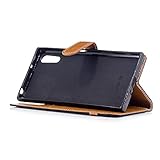 BONROY® Tasche Hülle für Handyhülle für Sony Xperia XZ / XZs Denim-Stoffe PU Leder Flip Schutzhülle Case Cover Etui Lederhülle mit Silikon Back Cover PU Leder Handytasche im Bookstyle Stand Funktion Kartenfächer Schale Stoßfest Handyhülle für Sony Xperia XZ / XZs - 