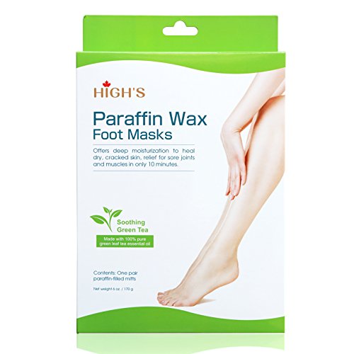 HIGH'S Home Spa Quick Heat Pedicure Paraffin Wax Hand Mask Moisturizing Socks, Green Tea