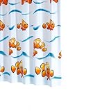 Ridder 33384S-350 Duschvorhang Folie ca. 180 x 200 cm, Clown inklusive Ringe