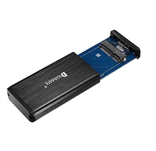 Digimate® mSATA USB 3.0 SSD Festplattengehäuse | USB 3.0 High Speed Datentransfer / Für mSATA SSD (2.0″ und 1.0″ | Ausgelegt für optimale Kühlung | Optik Aluminium gebürstet in schwarz | PC / Notebook / Mac - 5