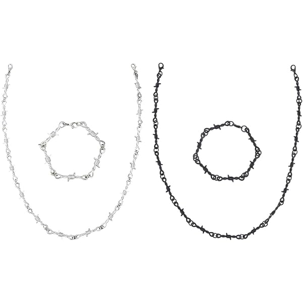 Collana Girocollo Gotica Con Spine E Catena Intrecciata – Unisex Vintage Punk, Filo Spinato, Ipoallergenica, Gioielli Personalizzati