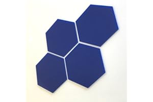 Super Cool Creations Hexagon Tiles, Blue - Pack of Ten - 9cm x 10.3cm