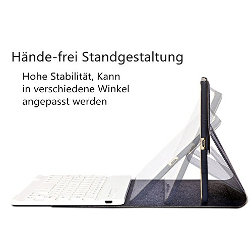 iPad mini Deutsche Bluetooth Tastatur, COO Schutzhülle-Tastatur für Apple iPad mini 123, 3in1 Tastatur gilt für IOS, Android, windows System, auch Smart cover mit automatischer Wake/sleep Funktion und Multi-Angle Ständer. - 2