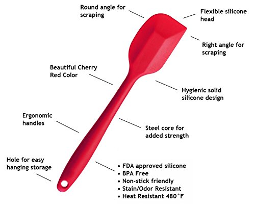 Joyoldelf Küche Umweltfreundlichem Silikon Spachteln Teigschaber Set mit Hygienic-Solid-Beschichtung – einem Kern aus Edelstahl - 2