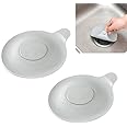 2Pcs Silicone Bathtub Stopper,Universal Sink Plug Bathtub Drain Stopper for Bath Tub Wash Basin Kitchen Sink(Grey,5.1Inch)