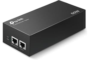‎TP-LINK TP-Link TL-POE170S PoE++ Injector (2 Gigabit Ports, Compatible with 802.3af /at/bt, Total Power up to 60W, Wall Mount and Desktop Design, Plug and Play) Black