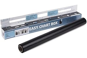 EASY CHART Easy-Chartbox selbsthaftende Tafel-Folie für Präsentation schwarz 25 Blatt 80x60 cm wie Flipchart, Whiteboard oder Tafel to go