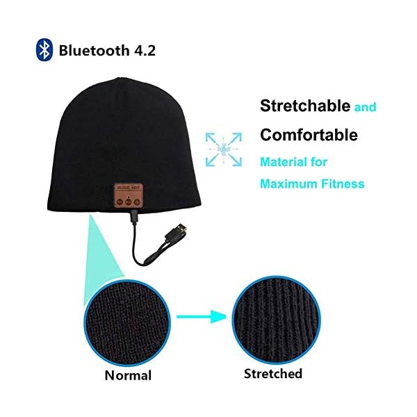 Sombrero Bluetooth gorro de punto inalámbrico para escuchar música - Imagen 4