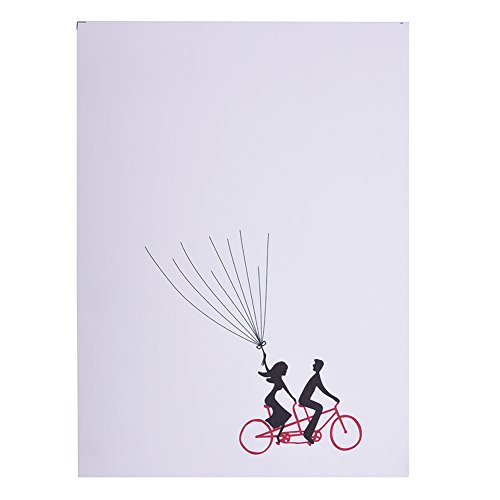 LianLe Fingerabdruck Baum Leinwand als Signatur Gästebuch 30x40cm Wedding Tree für Hochzeit Geburtstag (Ohne Stift + Stempelkissen) (Ballons in Händen von ein paar)