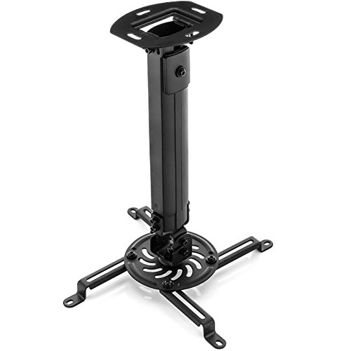 deleyCON MK-W-53 Soporte para Proyectores Universal +-15° Inclinable 360° Giratorio hasta 13,5 Kg Altura Ajustable 380mm-580mm - Negro
