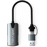 Coverzone Type-c To Usb 2in1 Video Capture Yakalama Kartı U&ccedil;lu HDMI to Type-C PC Bilgisayar Video Adapt&ouml;r &Ccedil;evirici (HDMI akta