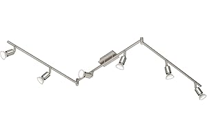 RL LIVE YOUR LIGHT Reality R82946107 Nimes Faretto, 6xGU10, 3 W LED, Nichel opaco, 150x14-19.5 cm