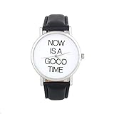Neue NOW IS A GOOD TIME eder Band Analog Quarz Zifferblatt Armbanduhr für Frauen M?dchen Damen