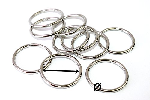 O-Ringe-Rundringe 10 Stück, Ø 20mm *verchromt* für 20mm Gurt/Band geeignet. - 2