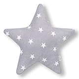 Amilian Kissen Stern Sternchen Grau Dekokissen Kuschlig Flauschig ca. 28 cm - 2