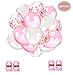 Produktbild Sinwind 50 Stück Luftballons Rosa Konfetti Ballons Rosa und Weiß für Hochzeit und Geburtstag,Graduierung,Party, Weihnachten, Brautgeschenke, Baby-Duschen, Valentinstag (Pink + Weiß) 30cm