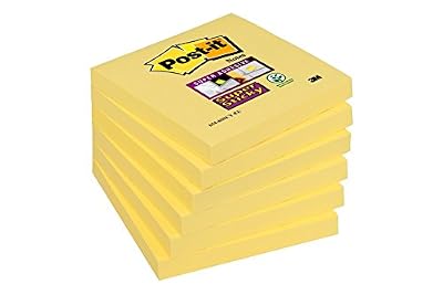 Post-It Notes Super Sticky Jaunes - 76 x 76 mm - Lot de 6 Blocs