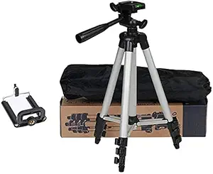 Supermarche Tripod Stand with 3-Way Head Tripod for Digital Camera (Supports Up to 1500 g)