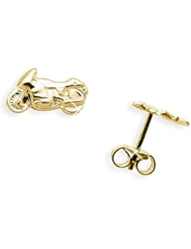 Einzel-Ohrstecker per Stück echt 14 Karat Gold 585 mit Motorrad (Art 602015/811101)