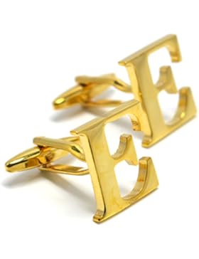 MESE London Buchstaben Alphabet Buchstaben Manschettenknöpfe Initiale - Buchstabe E Goldene