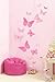Vintage Butterflies Wall Stickers - Pink Collection