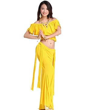 Danza del ventre Costume Set Exotic Tassel Top+Crystal Cotton Pantaloni