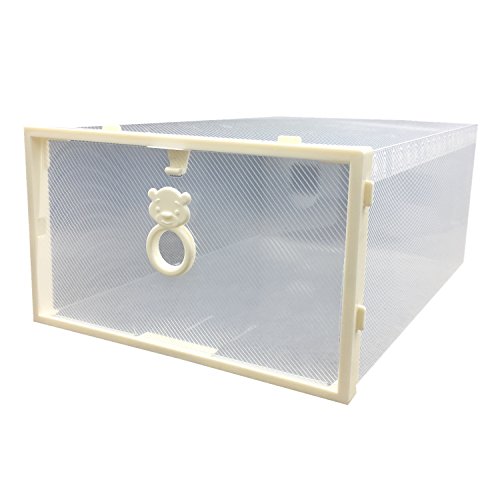 Smilun Schuhboxen Stapelbar Aufbewahrungsboxen Schuhablagen faltbar Halter Schuhregal Bärchen Gemischte 4-Stück-Set - 7