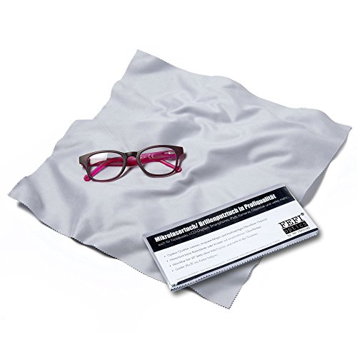 FEFI® – Großes Profi Brillenputztuch grau 35 x 35 cm – Microfaser in hochwertiger Optikerqualität – waschbar – Auch für alle Displays geeignet - 7