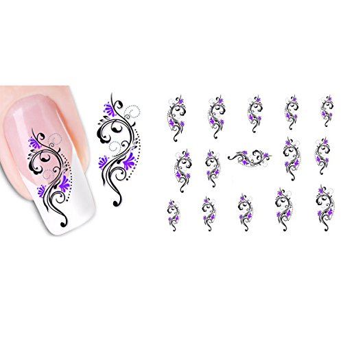 Butterme 12sheet Selbstklebende Schöne Wasser-Nagel-Tätowierung-Aufkleber-Nagel-Kunst-Aufkleber-Abziehbilder - 2